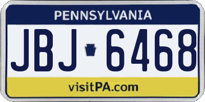PA license plate JBJ6468