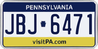 PA license plate JBJ6471