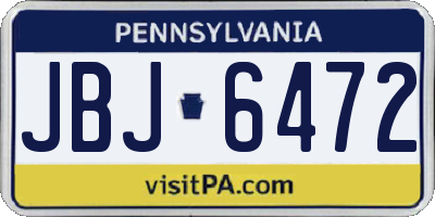 PA license plate JBJ6472
