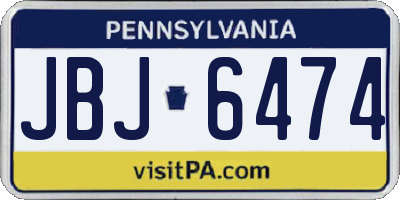 PA license plate JBJ6474