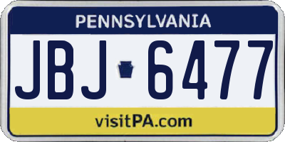PA license plate JBJ6477
