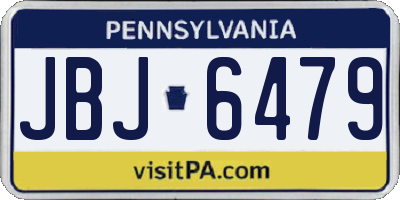 PA license plate JBJ6479