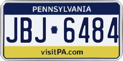 PA license plate JBJ6484