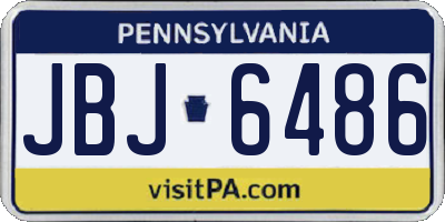 PA license plate JBJ6486