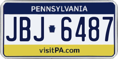 PA license plate JBJ6487