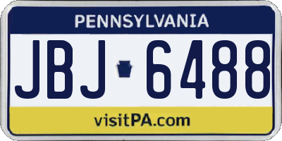 PA license plate JBJ6488