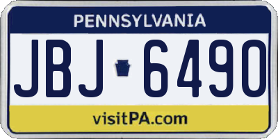 PA license plate JBJ6490