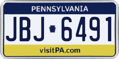 PA license plate JBJ6491