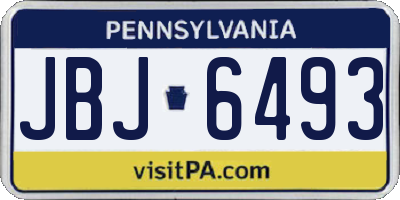 PA license plate JBJ6493