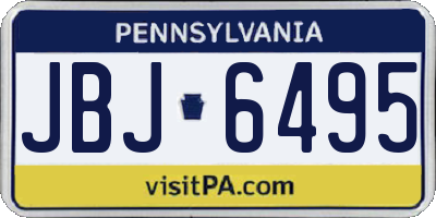 PA license plate JBJ6495