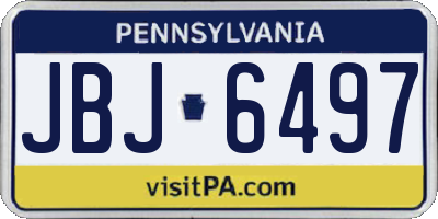 PA license plate JBJ6497