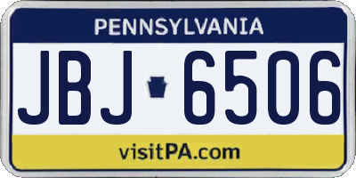 PA license plate JBJ6506