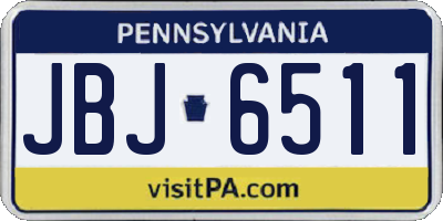 PA license plate JBJ6511