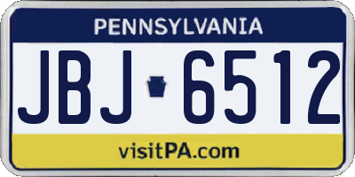 PA license plate JBJ6512