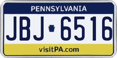 PA license plate JBJ6516