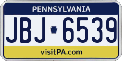 PA license plate JBJ6539