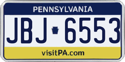 PA license plate JBJ6553