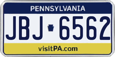 PA license plate JBJ6562