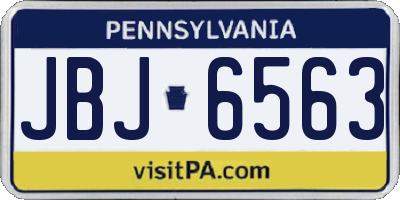 PA license plate JBJ6563