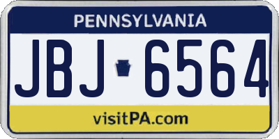 PA license plate JBJ6564