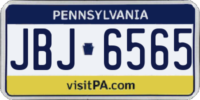 PA license plate JBJ6565