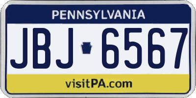 PA license plate JBJ6567