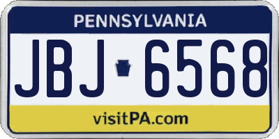 PA license plate JBJ6568