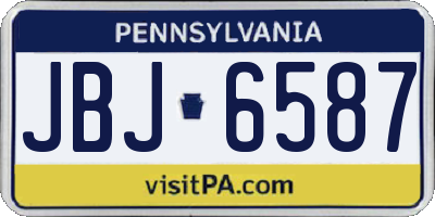 PA license plate JBJ6587