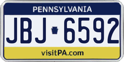 PA license plate JBJ6592