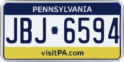 PA license plate JBJ6594