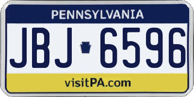 PA license plate JBJ6596