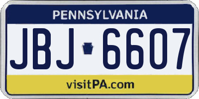 PA license plate JBJ6607