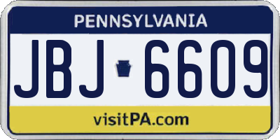 PA license plate JBJ6609