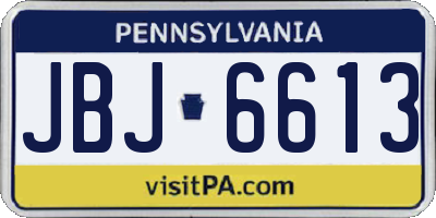 PA license plate JBJ6613