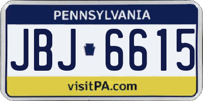 PA license plate JBJ6615