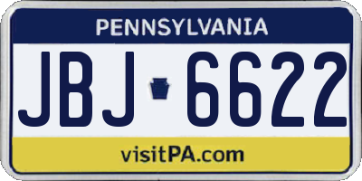 PA license plate JBJ6622