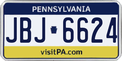 PA license plate JBJ6624