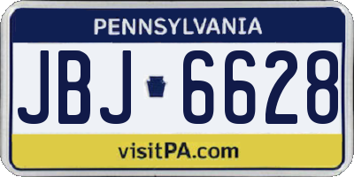 PA license plate JBJ6628