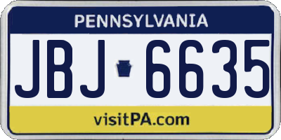 PA license plate JBJ6635