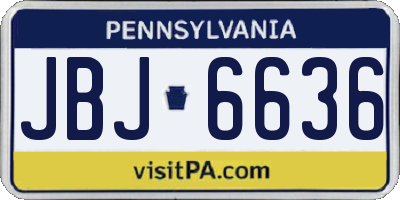 PA license plate JBJ6636