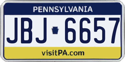 PA license plate JBJ6657