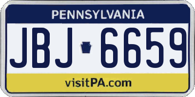 PA license plate JBJ6659