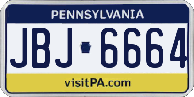 PA license plate JBJ6664