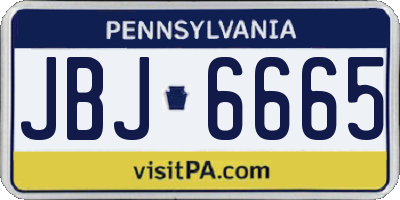 PA license plate JBJ6665