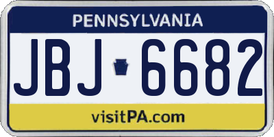 PA license plate JBJ6682
