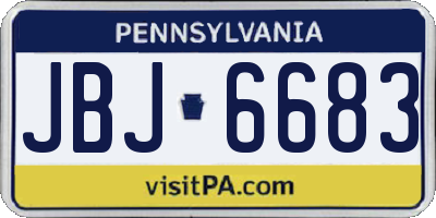 PA license plate JBJ6683