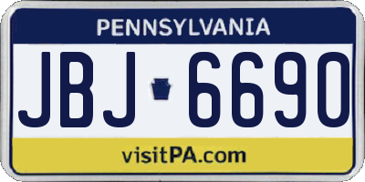 PA license plate JBJ6690