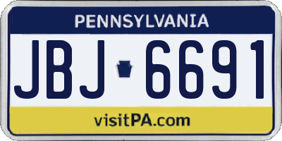 PA license plate JBJ6691