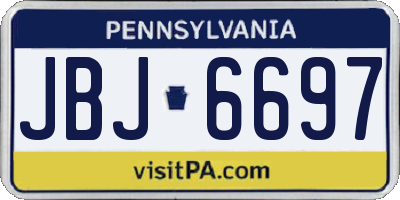 PA license plate JBJ6697