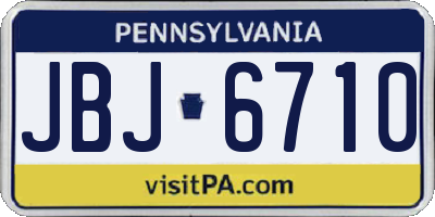 PA license plate JBJ6710